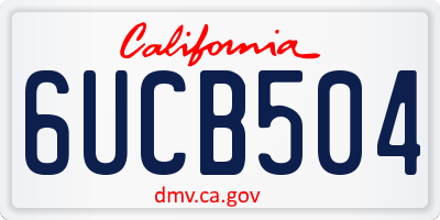 CA license plate 6UCB504