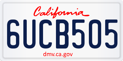 CA license plate 6UCB505