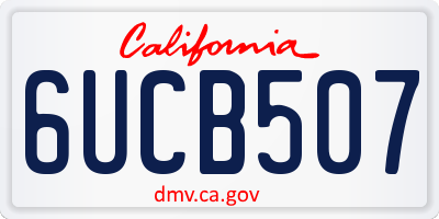 CA license plate 6UCB507