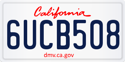 CA license plate 6UCB508