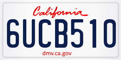 CA license plate 6UCB510