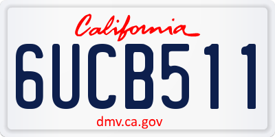 CA license plate 6UCB511