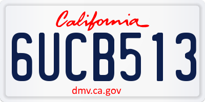 CA license plate 6UCB513