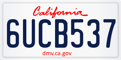 CA license plate 6UCB537