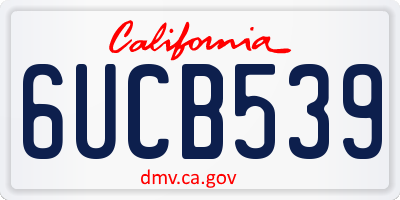 CA license plate 6UCB539