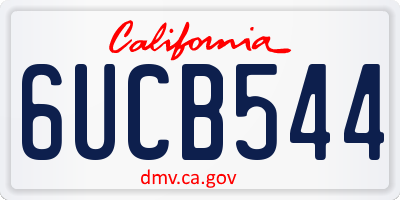CA license plate 6UCB544