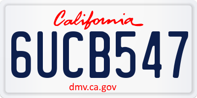 CA license plate 6UCB547