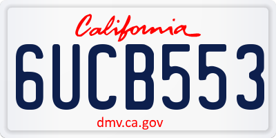 CA license plate 6UCB553