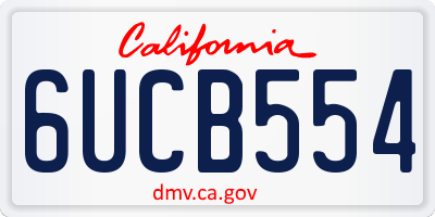 CA license plate 6UCB554