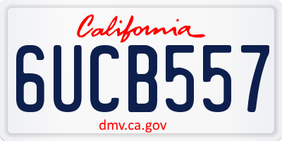 CA license plate 6UCB557