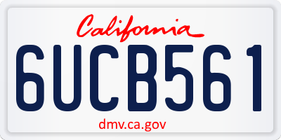 CA license plate 6UCB561