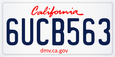CA license plate 6UCB563