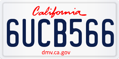 CA license plate 6UCB566
