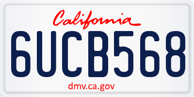 CA license plate 6UCB568
