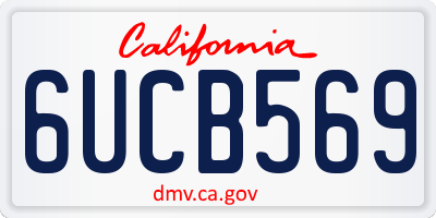 CA license plate 6UCB569