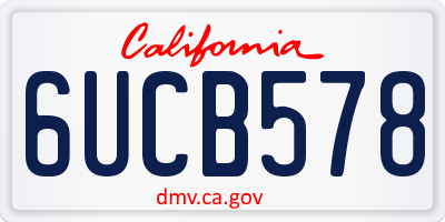 CA license plate 6UCB578