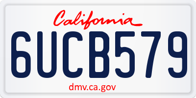 CA license plate 6UCB579