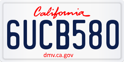 CA license plate 6UCB580