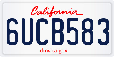 CA license plate 6UCB583