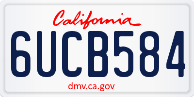 CA license plate 6UCB584