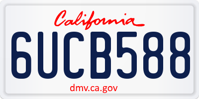 CA license plate 6UCB588