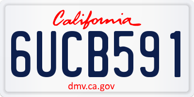 CA license plate 6UCB591