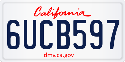 CA license plate 6UCB597