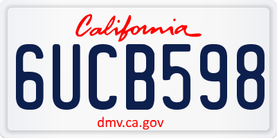 CA license plate 6UCB598