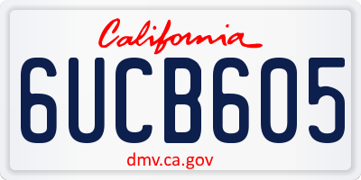CA license plate 6UCB605