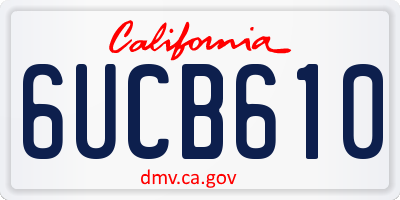 CA license plate 6UCB610
