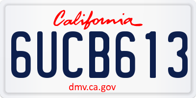 CA license plate 6UCB613