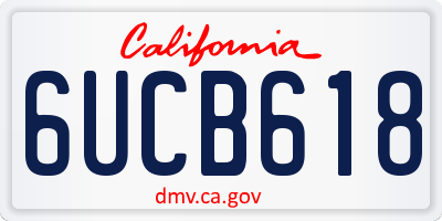 CA license plate 6UCB618