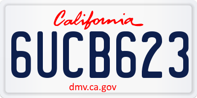 CA license plate 6UCB623