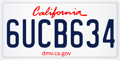 CA license plate 6UCB634