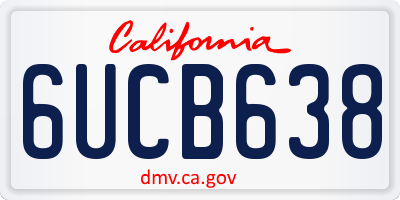 CA license plate 6UCB638