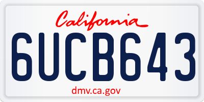 CA license plate 6UCB643
