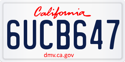 CA license plate 6UCB647
