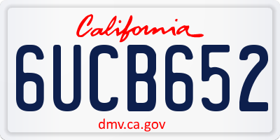 CA license plate 6UCB652