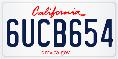 CA license plate 6UCB654