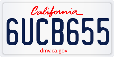 CA license plate 6UCB655