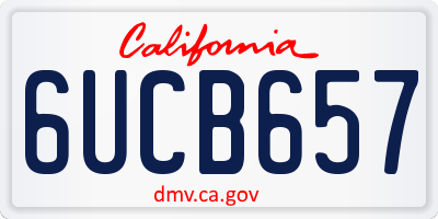 CA license plate 6UCB657