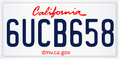 CA license plate 6UCB658