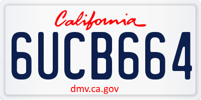 CA license plate 6UCB664