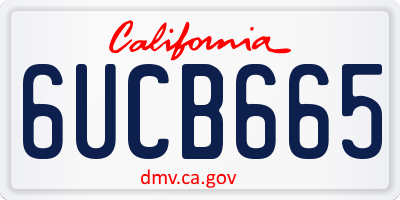 CA license plate 6UCB665
