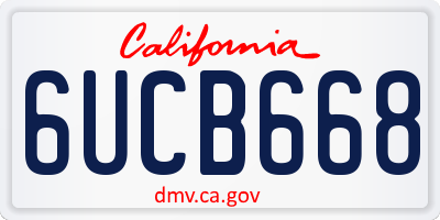 CA license plate 6UCB668