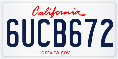 CA license plate 6UCB672