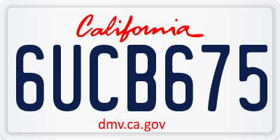 CA license plate 6UCB675