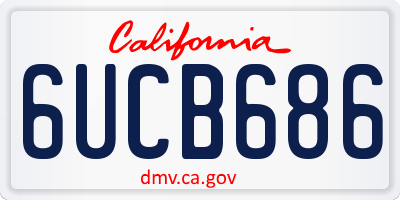CA license plate 6UCB686