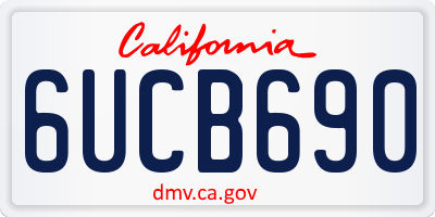 CA license plate 6UCB690