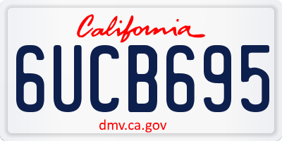 CA license plate 6UCB695
